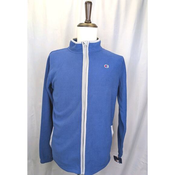 Champion Boys XL 18 - 20 Blue Fleece Full Zip Front Athletic Jacket Sweatshirt - Picture 1 of 8